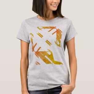 Camiseta Formas Laranja Contemporâneas Design de Arte Sudo