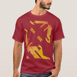 Camiseta Formas Laranja Contemporâneas Design de Arte Sudo