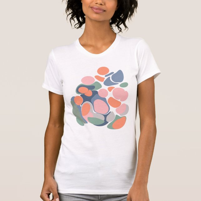 Camiseta Formas Modernas Abstrato Orgânicas Arte em Cor Ter (Frente)