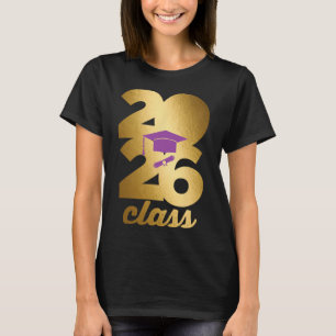 Camiseta Formatura da Turma de 2026 Números Dourados Boina