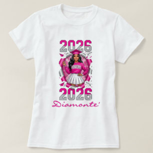 Camiseta Formatura da Turma de 2026 Pink & Silver Senior