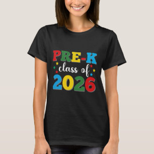 Camiseta Formatura da turma de pré-k de 2026 Verão para pré