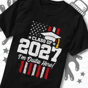 Camiseta Formatura do Ensino Médio Bandeira Americana Turma