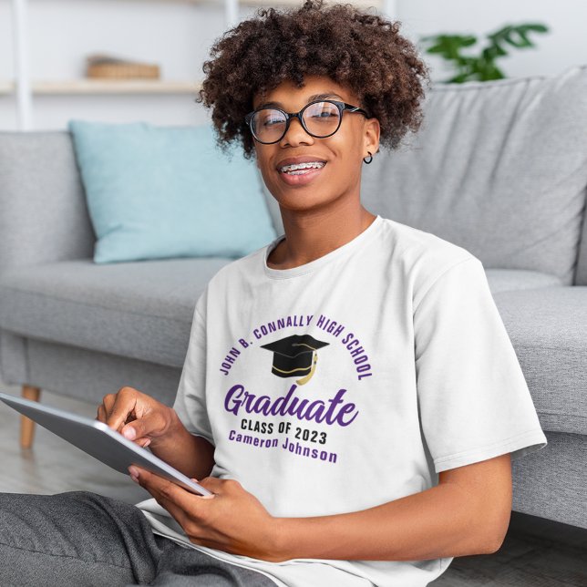 Camiseta Formatura Personalizada de Roteiro Roxo (Criador carregado)
