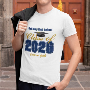 Camiseta Formatura Personalizada Turma de 2026 Azul Marinho