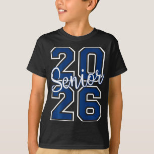 Camiseta Formatura Senior 2026 Varsity Azul Marinho Branco