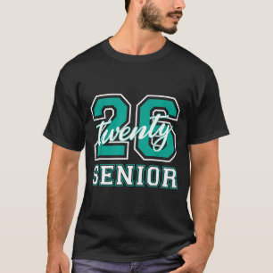 Camiseta formatura sênior turma de 2026 varsity azul-turque