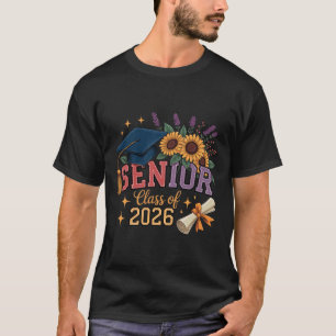 Camiseta Formatura Seniores 2026 Meninas Boho Suflowers Cap