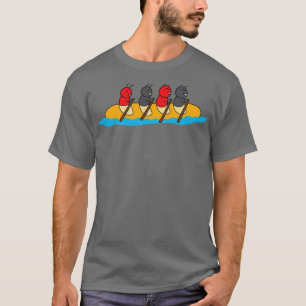 Camiseta Formigas Engraçadas Andam De Um Barco De Kayak De 