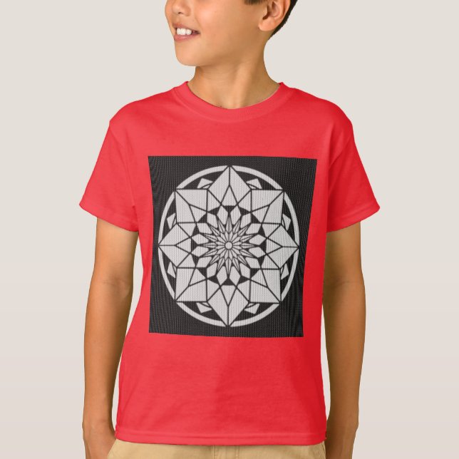 Camiseta Formigueiro de Star Mandala preto e branco (Frente)