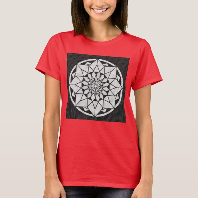 Camiseta Formigueiro de Star Mandala preto e branco (Frente)