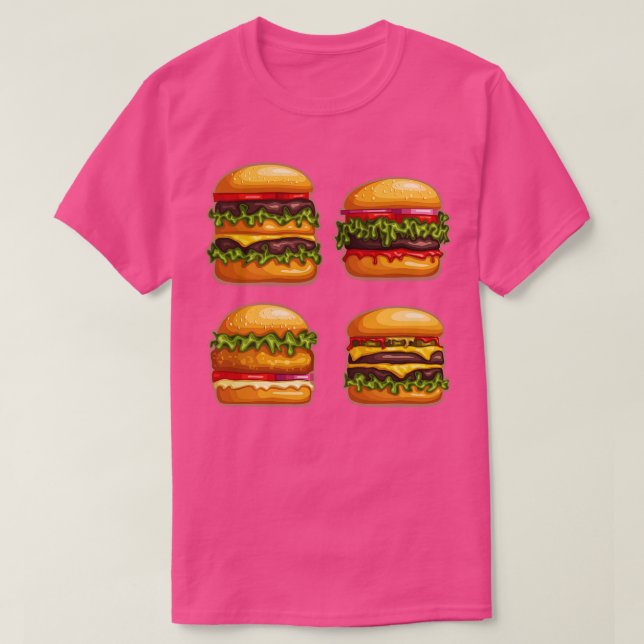 Camiseta Formografia de Hamburger do Burger do Sticker Pack (Frente do Design)