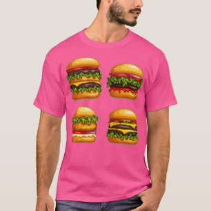 Camiseta Formografia de Hamburger do Burger do Sticker Pack