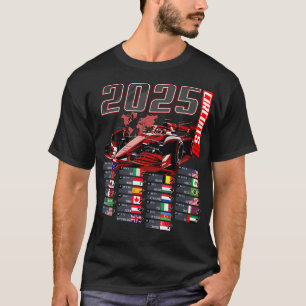 Camiseta Fórmula de Circuitos de Fórmula 2025 Programação d