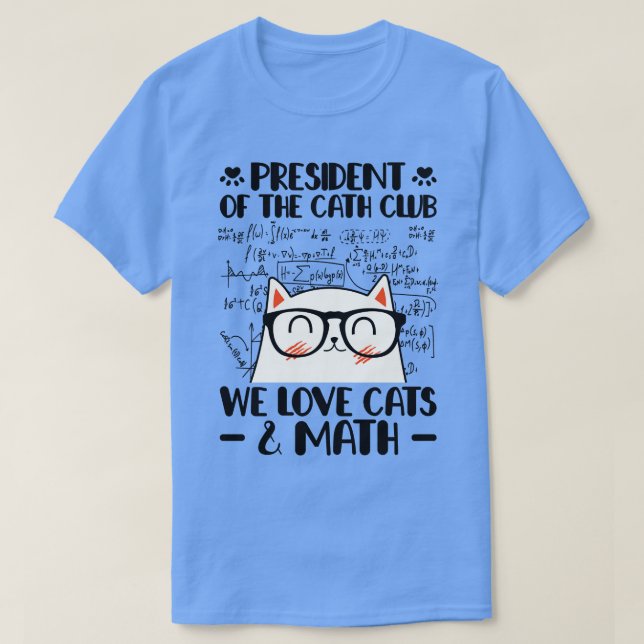 Camiseta Fórmula de Matemática para Gatos para Proprietário (Frente do Design)