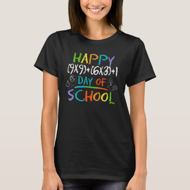 Camiseta Fórmula Matemática 100 Dias Da Escola 100 Dias De  (Frente)