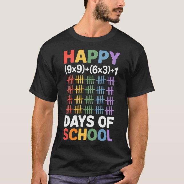 Camiseta Fórmula Matemática 100 Dias De Escola Professor De (Frente)