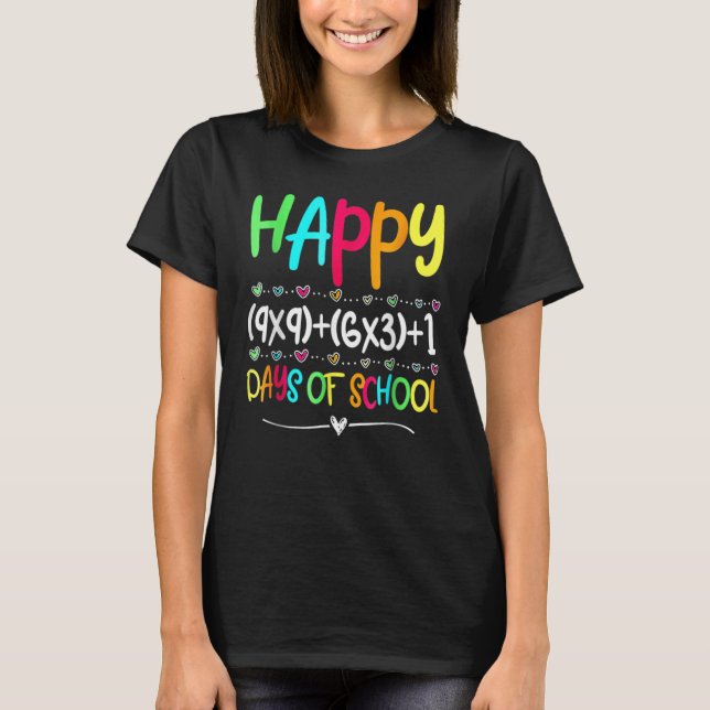 Camiseta Fórmula Matemática 100 Dias De Menina Professora (Frente)