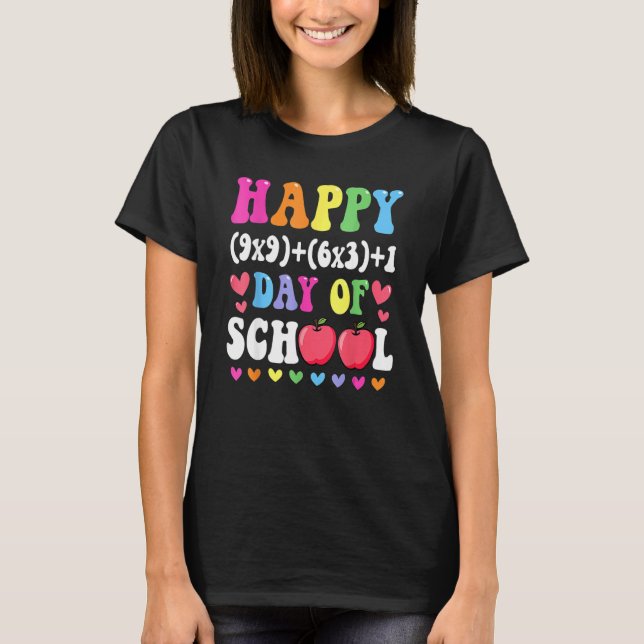 Camiseta Fórmula Matemática Feliz 100 Dias De Mães Do 100º  (Frente)