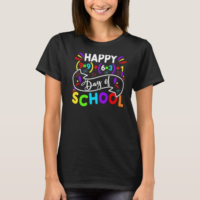 Camiseta Fórmula Matemática Feliz 100 Dias De Professora De (Frente)