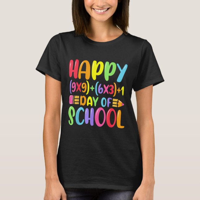 Camiseta Fórmula Matemática Feliz 100 Dias De Professora De (Frente)
