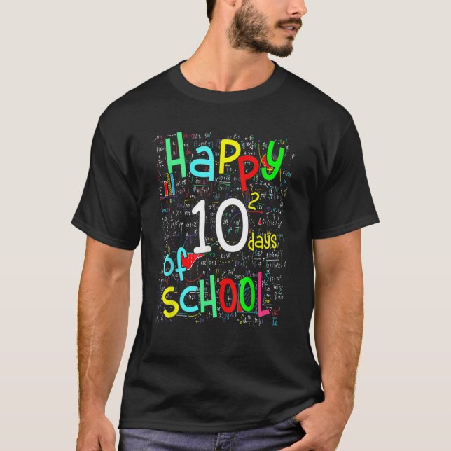 Camiseta Fórmula Matemática Feliz 100 Dias De Professora Es (Frente)