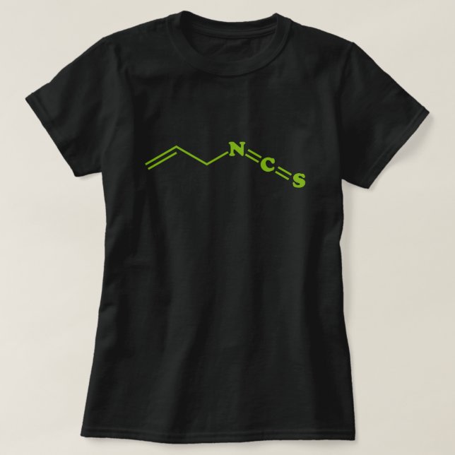 Camiseta Fórmula Molecular Wasabi Allyl Isotiocianato (Frente do Design)