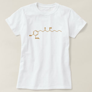Camiseta Fórmula química da molécula de Gingerol do