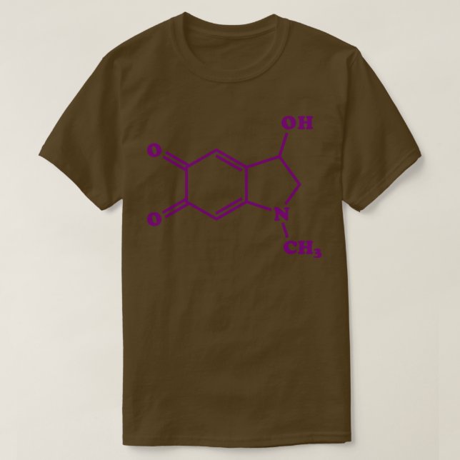 Camiseta Fórmula Química Molecular Adrenocromática (Frente do Design)