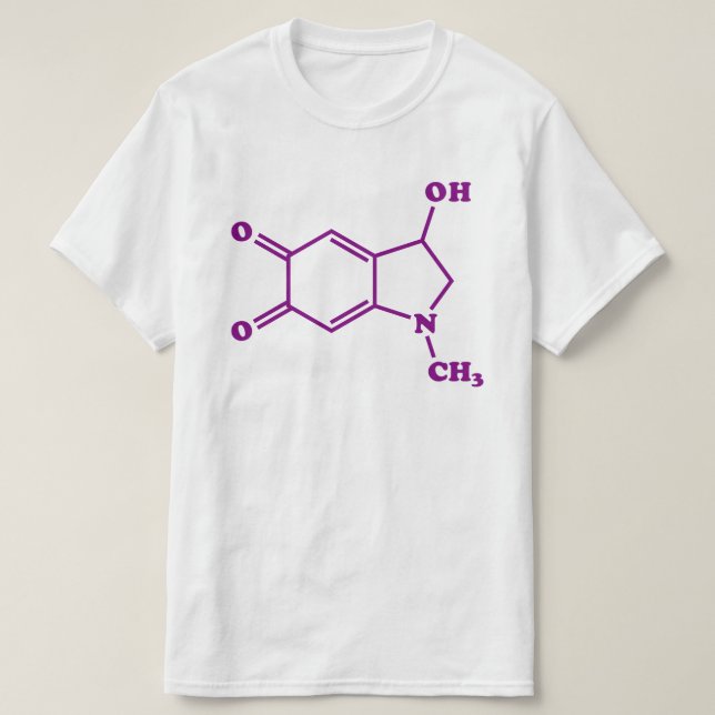 Camiseta Fórmula Química Molecular Adrenocromática (Frente do Design)