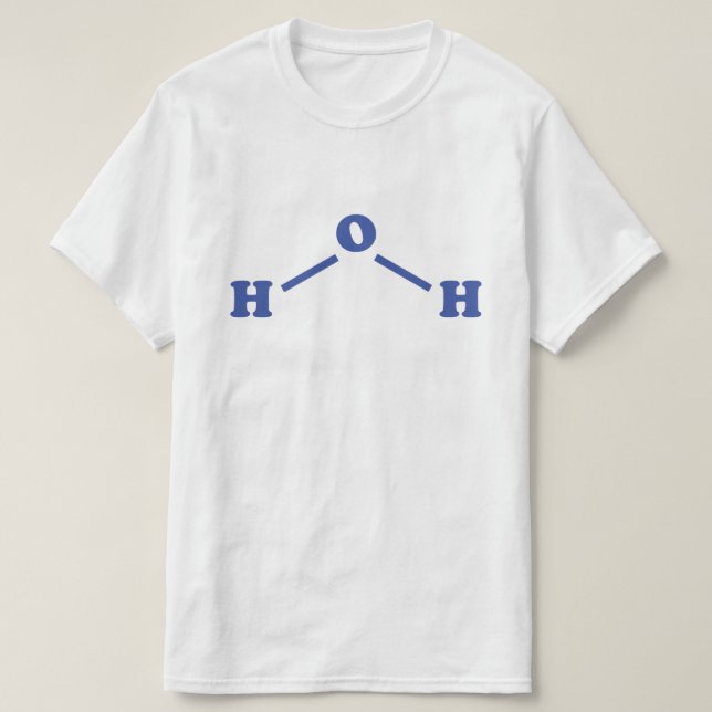 Camiseta Fórmula Química Molecular Água (Frente do Design)
