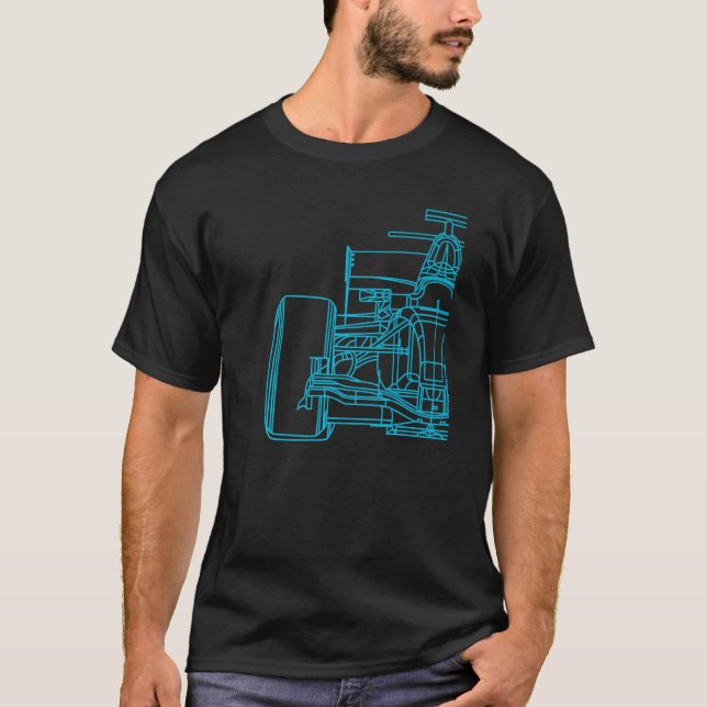 Camiseta Fórmula Racecar - Fórmula do Driver de Carro de Co (Frente)