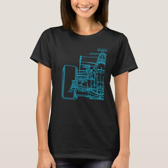 Camiseta Fórmula Racecar - Fórmula do Driver de Carro de Co (Frente)