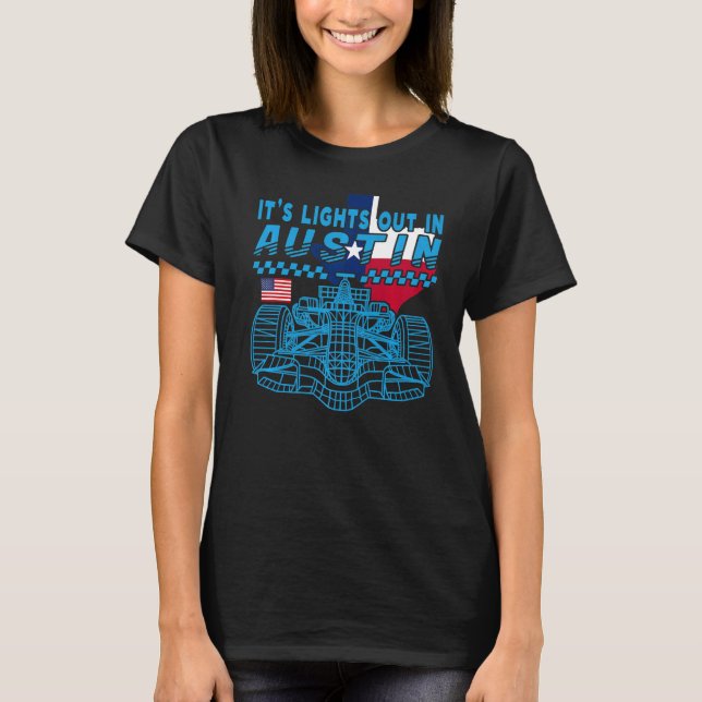 Camiseta Fórmula Racing Open Wheel Car Austin Circuit Texas (Frente)