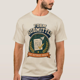 Camiseta Formulário Enviado Insígnia de Vitória Administrat