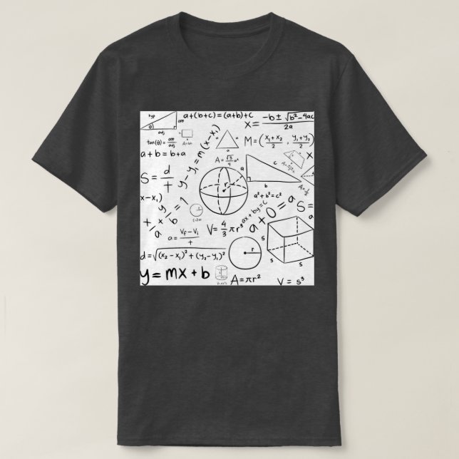 Camiseta Fórmulas de Matemática (Frente do Design)