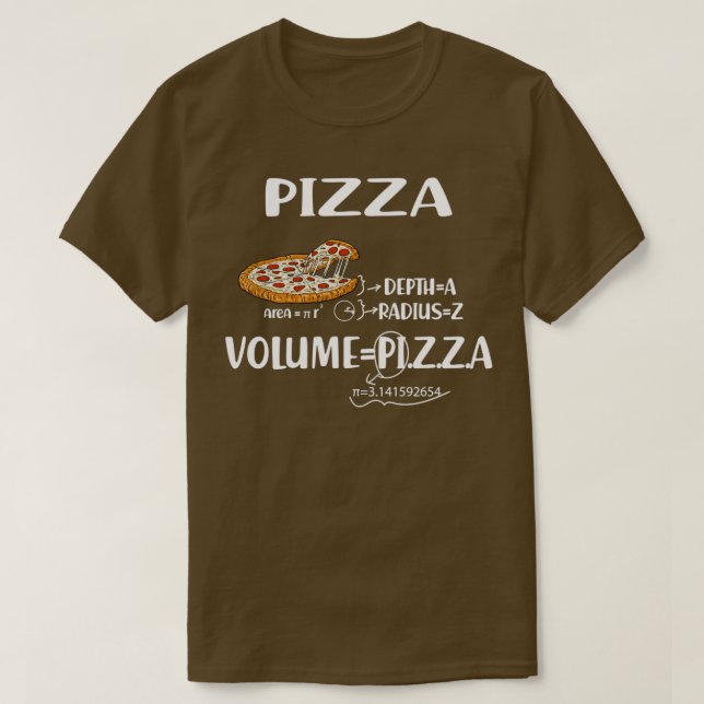 Camiseta Fórmulas de Matemática da Pizza Engraçadas Profess (Frente do Design)