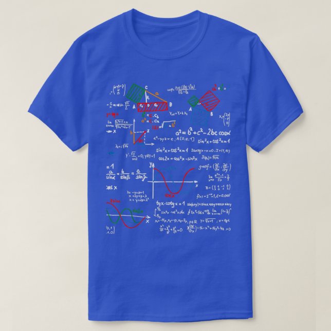 Camiseta Fórmulas de professores de matemática colam nerd d (Frente do Design)