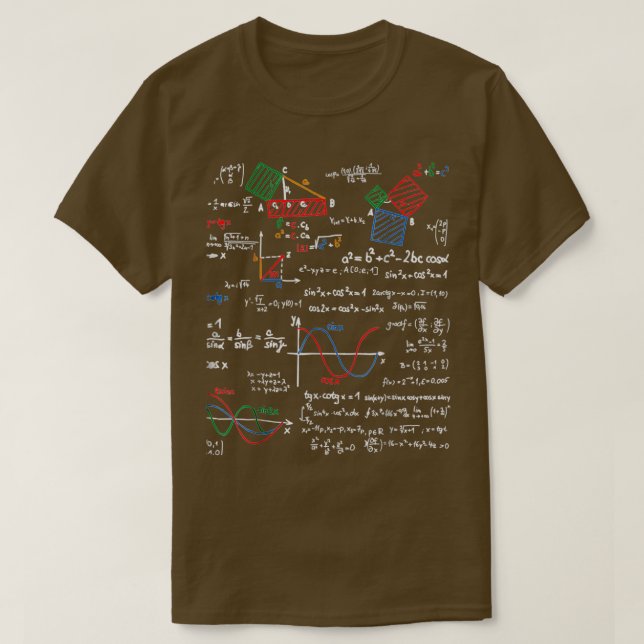Camiseta Fórmulas de Professores de Matemática Trocar Folha (Frente do Design)