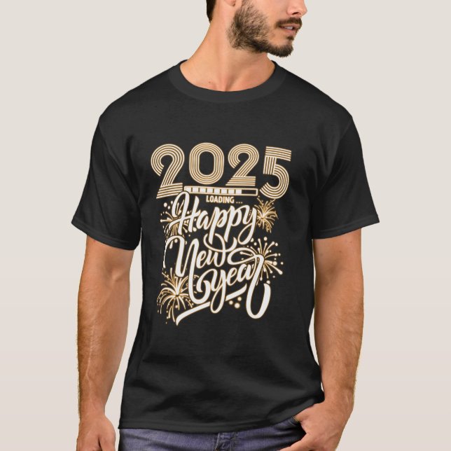 Camiseta Fornecimento de véspera de ano novo NYE 2025 Happy (Frente)