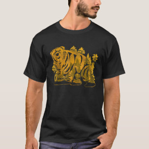 Camiseta Forragem castanha ao ar livre Floresta Animal Natu