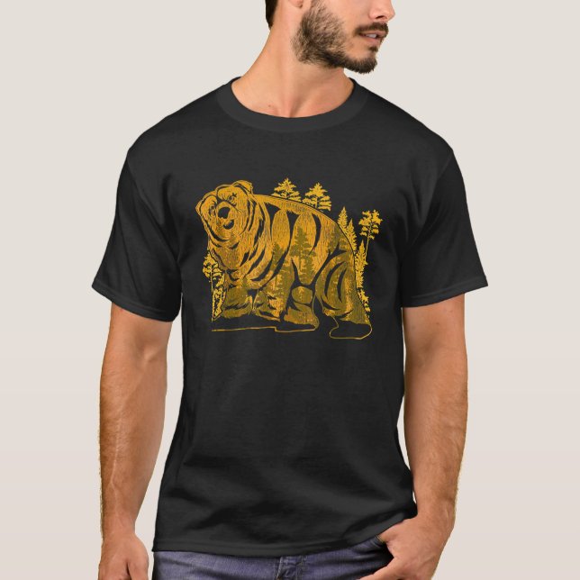 Camiseta Forragem castanha ao ar livre Floresta Animal Natu (Frente)