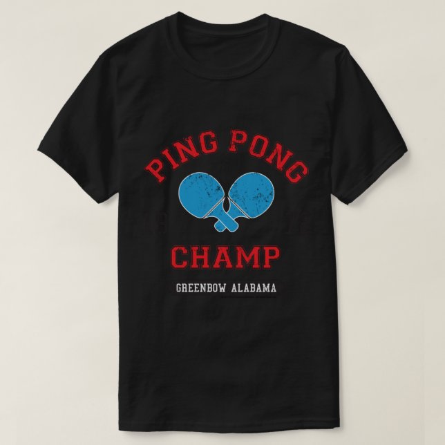 Camiseta Forrest Gump Ping Pong Champ Greenbow Alabama 1972 (Frente do Design)