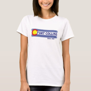 Camiseta Fort Collins Colorado, bandeira local, senhoras te