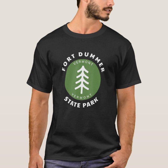 Camiseta Fort Dummer State Park Vermont VT Forest Tree Badg (Frente)