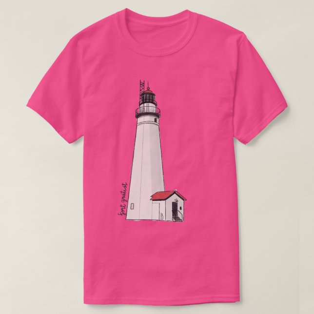 Camiseta Fort Gratiot Port Huron Lighthouse (Frente do Design)