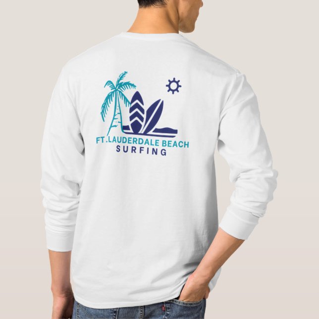 Camiseta Fort Lauderdale Beach Florida Surfing T-Shirt (Verso)