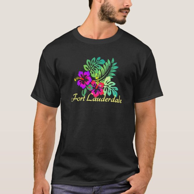 Camiseta Fort Lauderdale Beach Surf Tropical Flower Vacay (Frente)