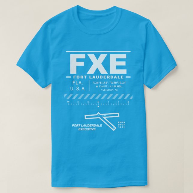 Camiseta Fort Lauderdale Executive Airport FXE T Shirt (Frente do Design)