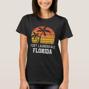 Camiseta Fort Lauderdale Florida Retro Palms Vintage Sunset